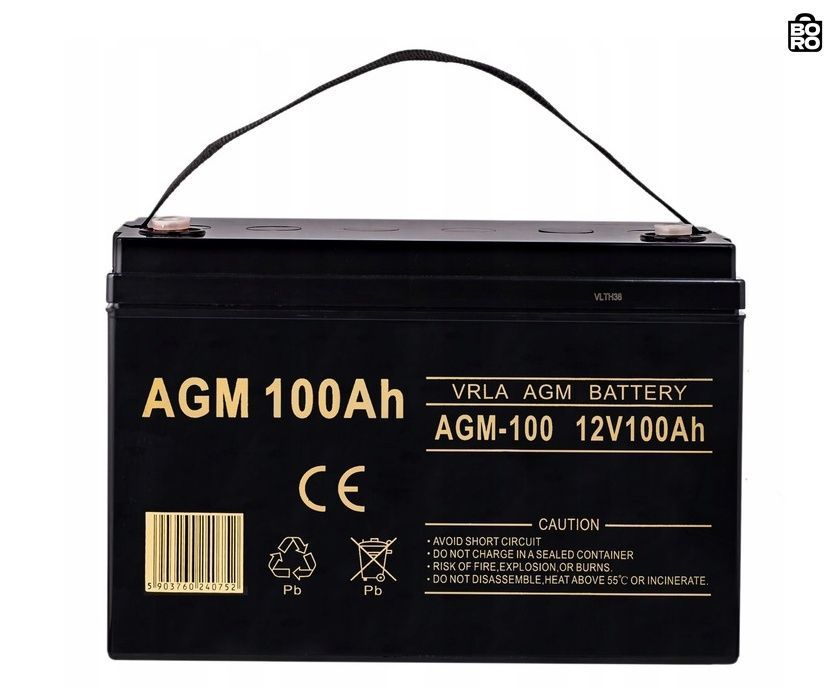 Акумулятор AGM | 100 А&middot;год | 12 В | для ДБЖ та резервного живлення | VOLT Polska AGM VRLA 3199099583 фото