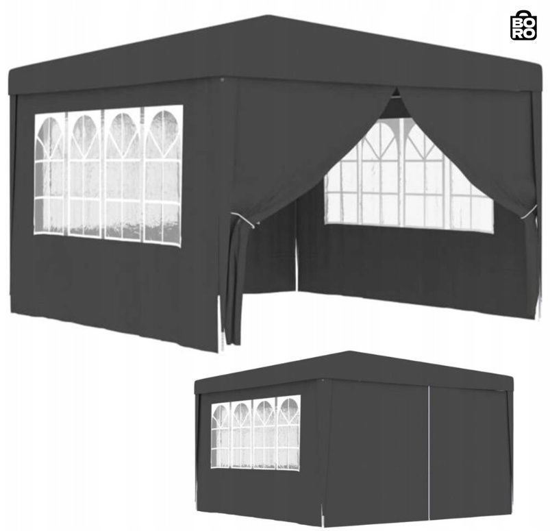 Павільйон-намет | Сірий | 3 x 4 x 2,5 м | 12 м&sup2; | 4 стінки з вікнами | UV 50+ | Gordon G1253 | для саду, дачі та торгівлі 3102959752 фото