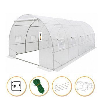 Садовая теплица-парник | Белая | 600х300х200 см | LEOBRO LB-18M25W | для огорода, рассады и дачи 3009208883 фото