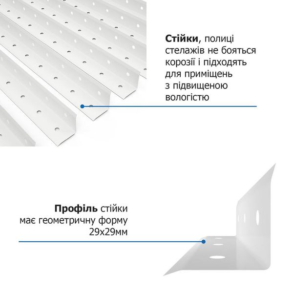 Стелаж РЕК-1 1500х750х300 Меткас, 35 кг/полку, 4 полиці, фарбований, металевий 2474569094 фото