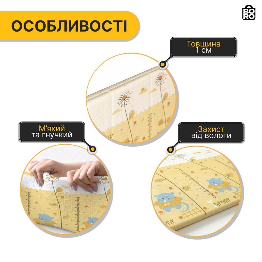 Детский двусторонний игровой коврик | Разноцветный | 150 x 200 x 1 см | XPE | складной, противоскользящий | LEOBRO LB-1023 2889133395 фото