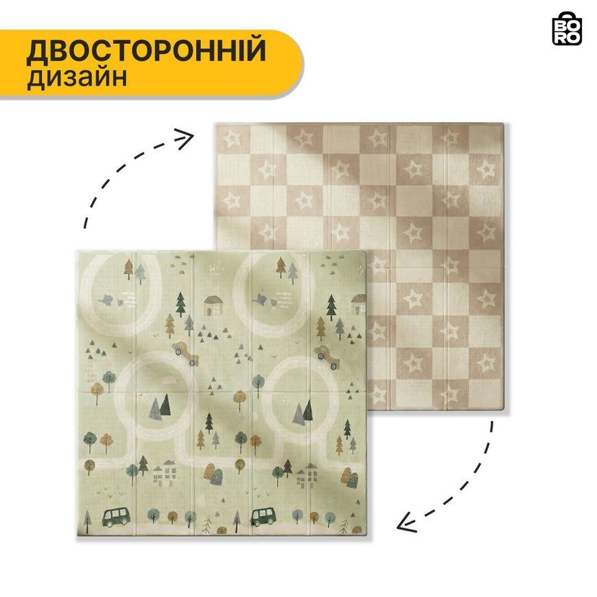Детский двусторонний игровой коврик | Разноцветный | 150 x 200 x 1 см | XPE | складной, противоскользящий | LEOBRO LB-1022 2889133396 фото