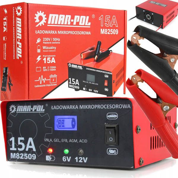 Зарядное устройство MAR-POL 15Ah 6/12В M82509 2009020548 фото