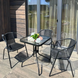 Набор комплект садовой мебели 4Points Monza-3 квадратный стол и 3 кресла из ротанга для сада кафе чёрный 2931783979 фото 4
