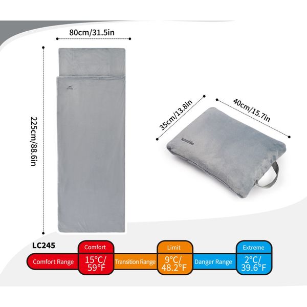 Спальний мішок - подушка Naturehike CNK2300SD022, світло-сірий 2351093063 фото