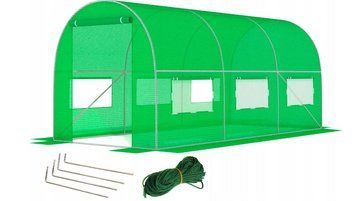 Теплица-парник садовая Funfit Garden 9 м&sup2; (450&times;200&times;200 см) | металлический каркас, армированная плёнка, 6 окон 2672992930 фото