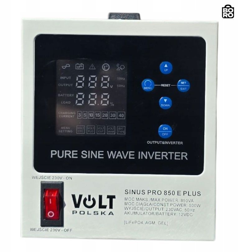 Комплект резервного питания | Volt Polska SINUS PRO 850 E PLUS 12/230V 500/850W + Аккумулятор AGM 12V 100 Ah 3198364307 фото