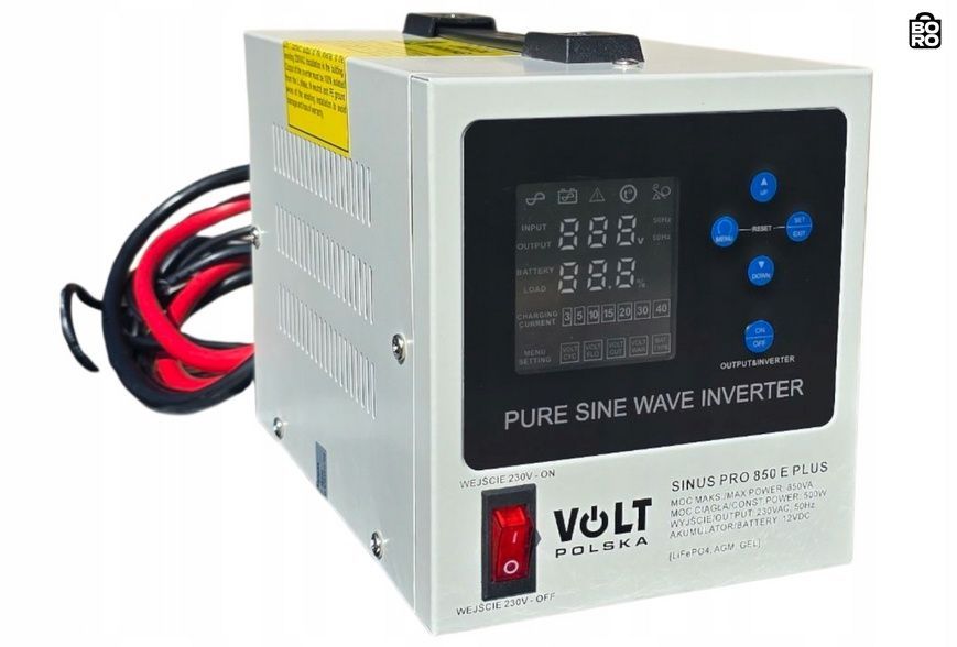 Комплект резервного питания | Volt Polska SINUS PRO 850 E PLUS 12/230V 500/850W + Аккумулятор AGM 12V 100 Ah 3198364307 фото