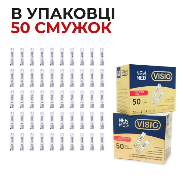 Тест-смужки 250 шт New Med Visio 5 упаковки для вимірювання рівня цукру Нью Мед Візіо 2248102227 фото