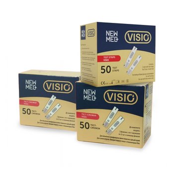 Тест-смужки 150 шт New Med Visio 3 упаковки для вимірювання рівня цукру Нью Мед Візіо 2248101911 фото