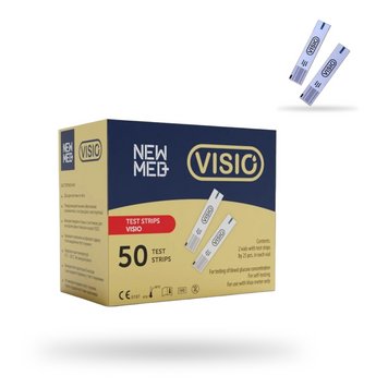 Тест-смужки 50 шт New Med Visio для глюкометра 1 упаковка для вимірювання рівня цукру Нью Мед Візіо 2248016190 фото