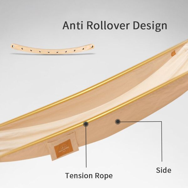 Гамак одномісний без перекидання Naturehike NH20DC001, бавовна, коричневий 2352321196 фото