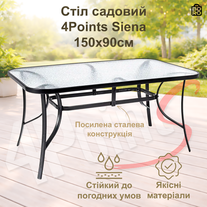 Набор комплект садовой мебели 150x90см Palermo-6 прямоугольный усиленный стол и 6 стульев из ротанга Черный 2931783891 фото