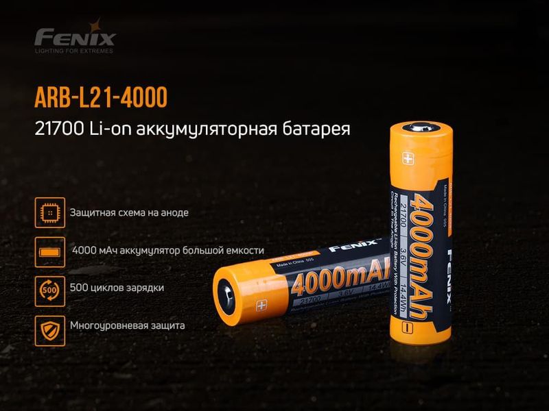 Акумулятор 21700 Fenix (4000 mAh) 2349773440 фото