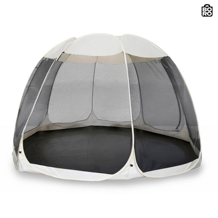 Садова альтанка | Бежевий/чорний | 395 x 395 x 213 см | москітна сітка | MEBEL ELITE CAMA 395 | для саду, тераси та відпочинку 3111171239 фото