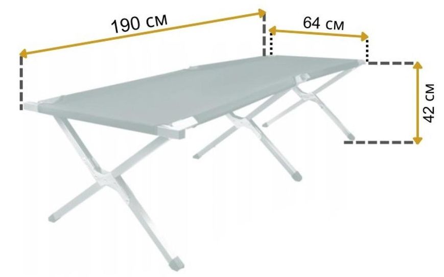 Ліжко розкладне туристичне Bonro сіре 2334365752 фото