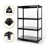 Стелаж металевий | Чорний | до 175 кг | 152 x 70 x 30 см | LEOBRO LB-R126 | для гаража, складу та майстерні 2939563153 фото