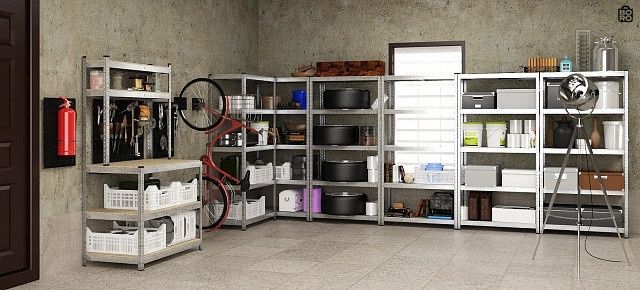 Стелаж металевий | 1950&times;1200&times;400 мм | 5 полиць ДСП | Оцинкований | Стандарт ОД | 220 кг/полицю | збірний для складу, гаража та 2474569112 фото