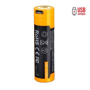 Акумулятор 18650 Fenix (3500 mAh) micro usb зарядка 2349773391 фото