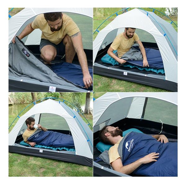 Спальник надлегкий Naturehike LW180 NH21MSD04 правий, (15°C), p-p XL, темно-блакитний 2351783628 фото