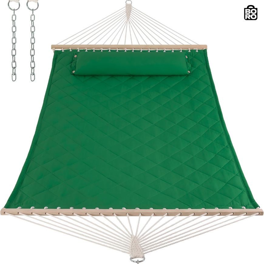 Стойка для гамака WCG + Гамак с планкой SOFT изумрудный XXL 200&times;140 двухместный 2685849259 фото