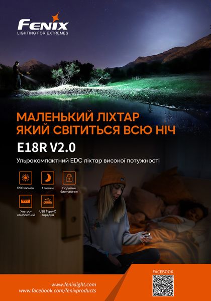 Ліхтар ручний Fenix E18R V2.0 2349773741 фото