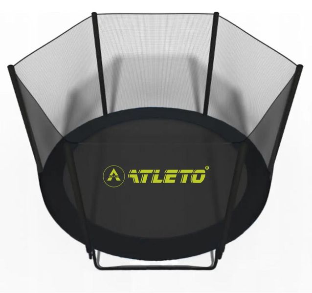 Батут Atleto 252 см Black з сіткою та драбинкою + м'ячик у подарунок 2472513616 фото