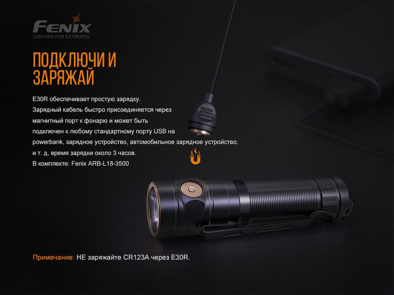 Ліхтар ручний Fenix E30R Cree XP-L HI LED 2349772992 фото