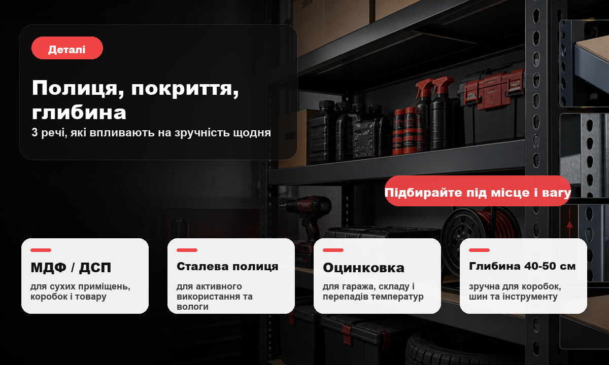 Як вибрати серію стелажа за навантаженням